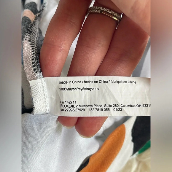 eloquii jumpsuit short sleeve wide leg leaf print back zip rayon size 14 - Picture 10 of 10